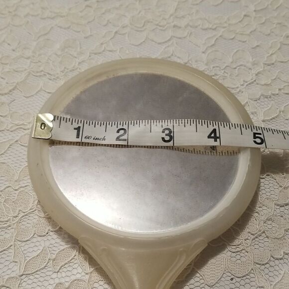 Vintage Art Nouveau hand mirror 3D with lady and flowers - Picture 9 of 12